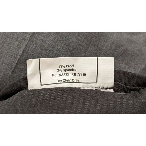 Awearness Kenneth Cole Mens Size 40 Gray Flat Front Tapered Leg Chino Pants - Picture 10 of 10